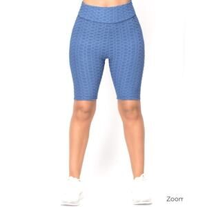 Honeycomb Waffle Textured Stretch Active Wear Cycling Shorts